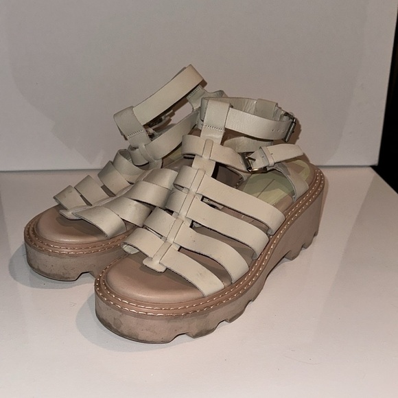 DOLCE VITA Gladiator 90's Womens Ivory Platform Sandals 8 - Picture 2 of 5